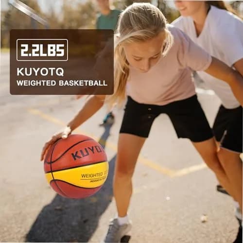 KUYOTQ 2.2lbs Weighted Training Basketball Size 6 (1.0kg) | Improve Ball Handling Dribbling thumbnail 2