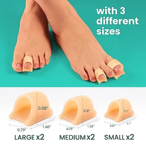 Welnove Hammertoe Corrector - 6 Pack Toe Splints - Soft Gel Toe Straighteners - Realign Bent, Curled, Crooked, Claw, Hammer Toes - Corrector for Men and Women, Large (Beige), FSA or HSA Eligible thumbnail 3
