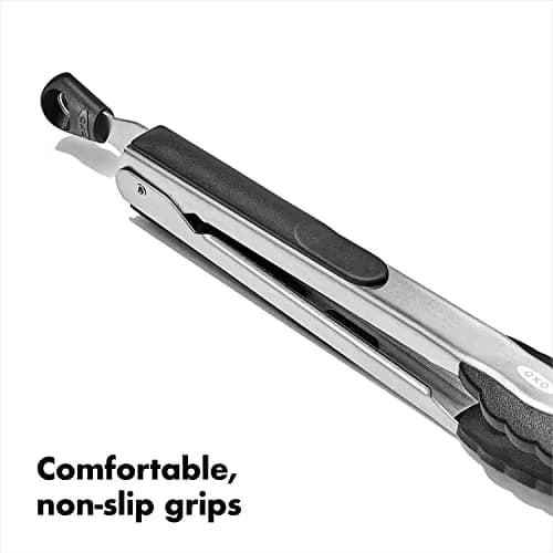 OXO Good Grips 2-Piece Tongs with Nylon Heads Set | 23cm (9") & 30cm (12") Locking Tongs for Cooking & Serving thumbnail 5