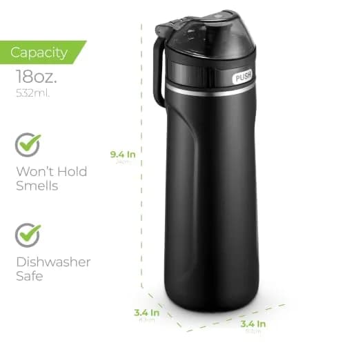 SIPX 18 oz Premium Stainless Steel Water Bottle with Straw Lid | Triple Insulated, Leakproof & BPA-Free thumbnail 4