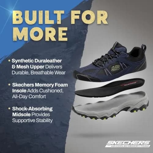 Skechers Men's Stamina at Upper Stitch, Blue, 10 | Versatile Running & Casual Shoe with Memory Foam Comfort thumbnail 4