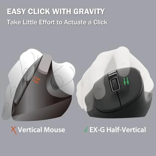 ELECOM EX-G Wired USB Ergonomic Mouse, Large White | Silent Click, 2000DPI, 5 Buttons, Right Hand thumbnail 4