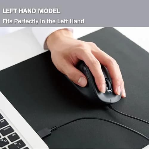 ELECOM EX-G Wired USB Ergonomic Mouse, Large White | Silent Click, 2000DPI, 5 Buttons, Right Hand thumbnail 2