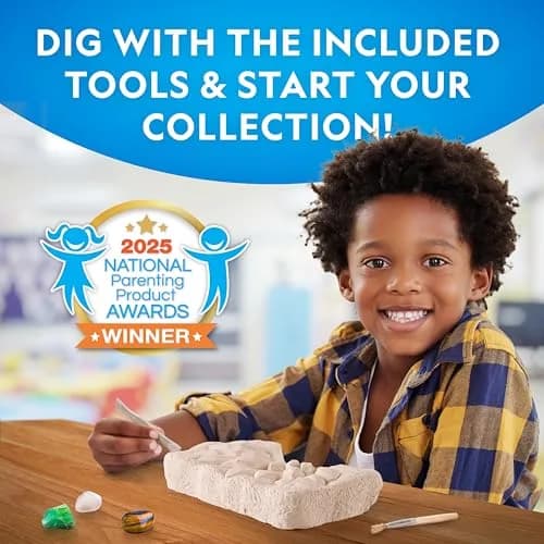 National Geographic Gemstone Dig Kit with 10 Real Gemstones & Tools | Ages 8+ thumbnail 4