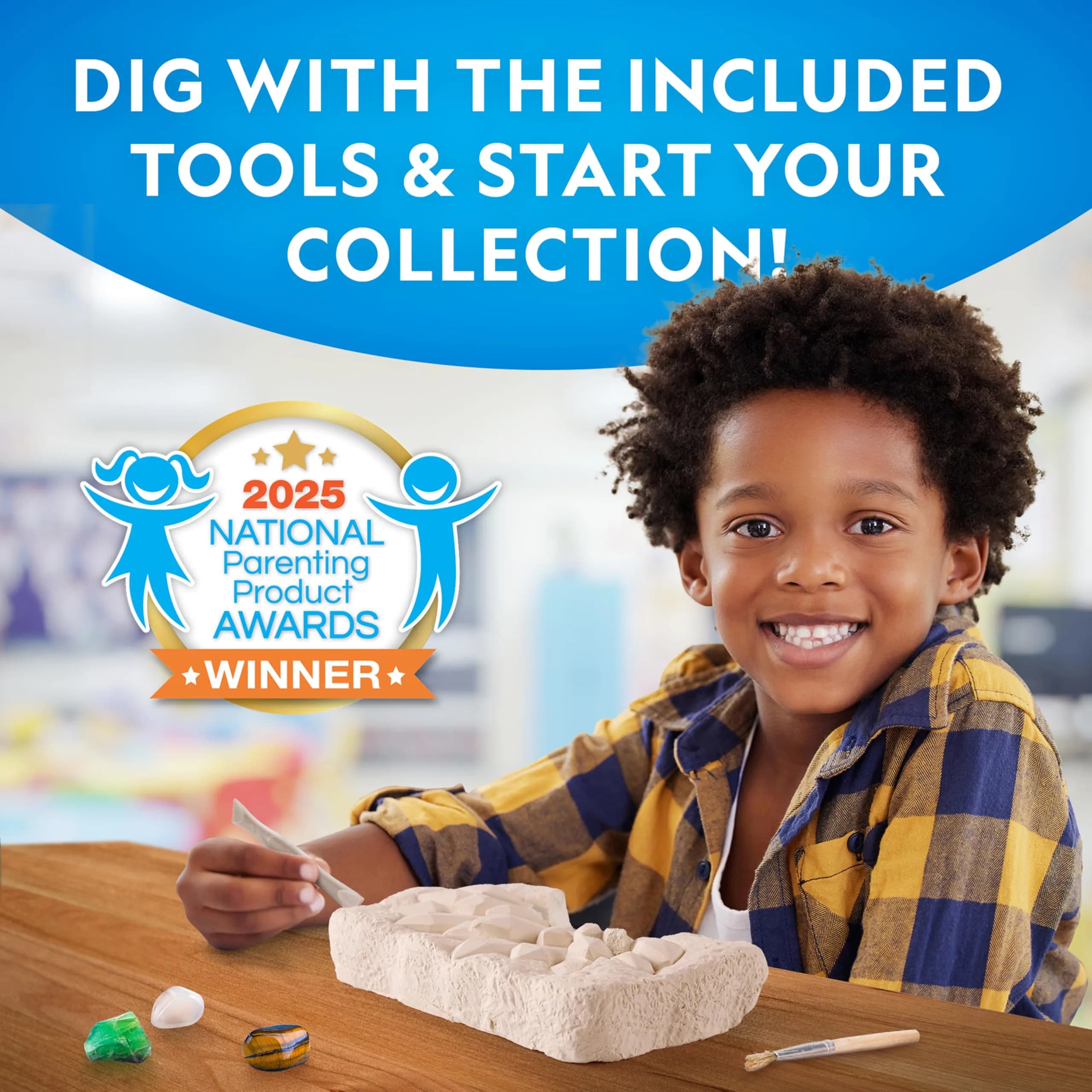 National Geographic Gemstone Dig Kit with 10 Real Gemstones & Tools | Ages 8+ - view 4