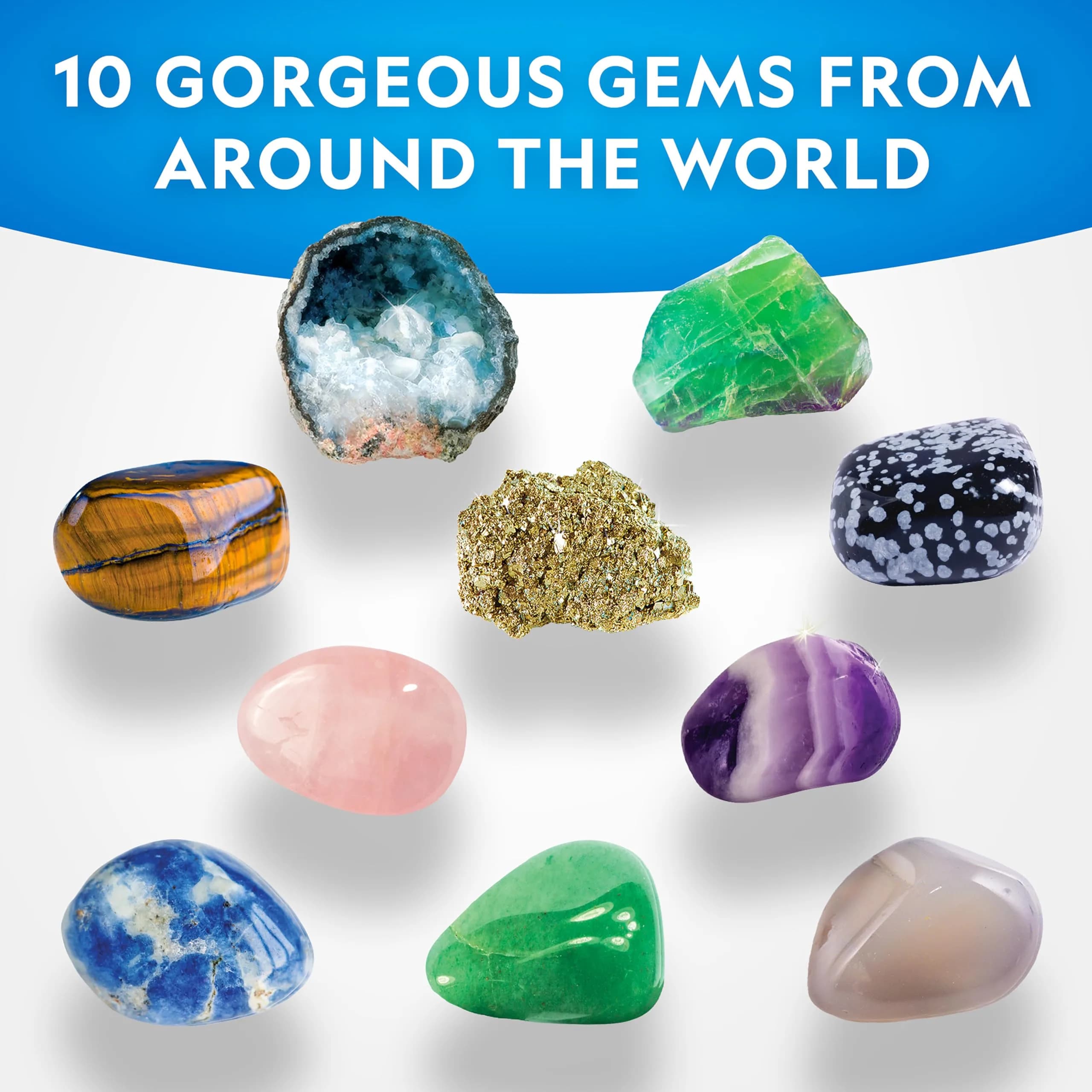 National Geographic Gemstone Dig Kit with 10 Real Gemstones & Tools | Ages 8+ - view 3