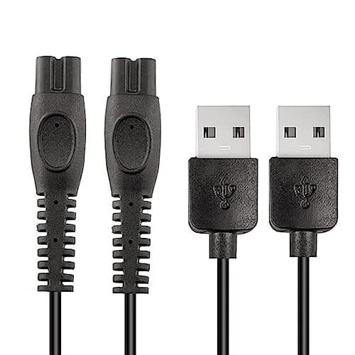 Qjin USB-A Charging Cable 100cm (3.3ft) 2-Pack | Safe & Fast Charging for Philips Norelco Shavers thumbnail 1
