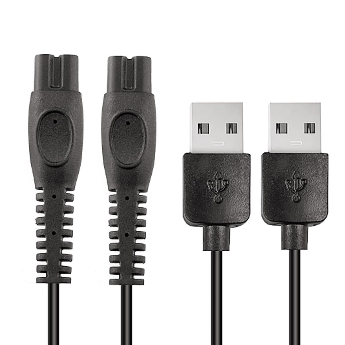 Qjin USB-A Charging Cable 100cm (3.3ft) 2-Pack | Safe & Fast Charging for Philips Norelco Shavers - main product image