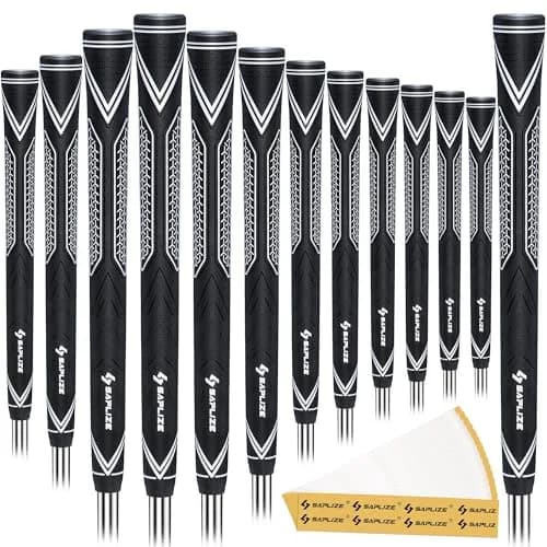 SAPLIZE G50 Endurance Golf Grips Set, Midsize, White | Premium Rubber, All-Weather Control (70-120 chars) thumbnail 1