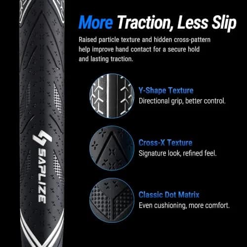 SAPLIZE G50 Endurance Golf Grips Set, Midsize, White | Premium Rubber, All-Weather Control (70-120 chars) thumbnail 5