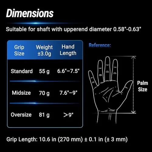 SAPLIZE G50 Endurance Golf Grips Set, Midsize, White | Premium Rubber, All-Weather Control (70-120 chars) thumbnail 9