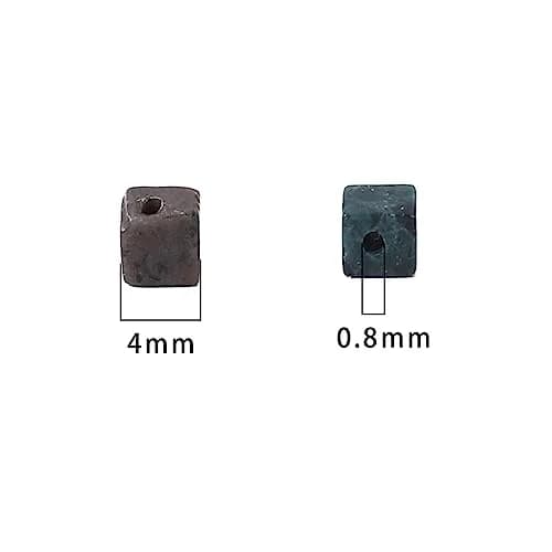 Beadia Natural Indian Agate Square Stone Beads 4x4mm | Unique Chakra Healing Gemstones for Jewelry thumbnail 5