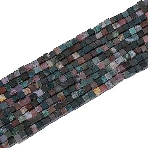 Beadia Natural Indian Agate Square Stone Beads 4x4mm | Unique Chakra Healing Gemstones for Jewelry thumbnail 7