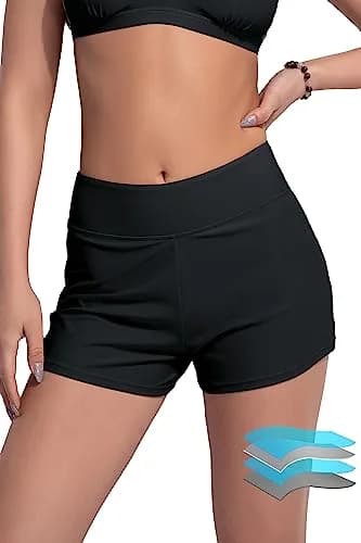 Beautikini Period Swimwear Bottoms High Waisted Full Coverage Black S | Leakproof, Tummy Control, Sun Protection thumbnail 1