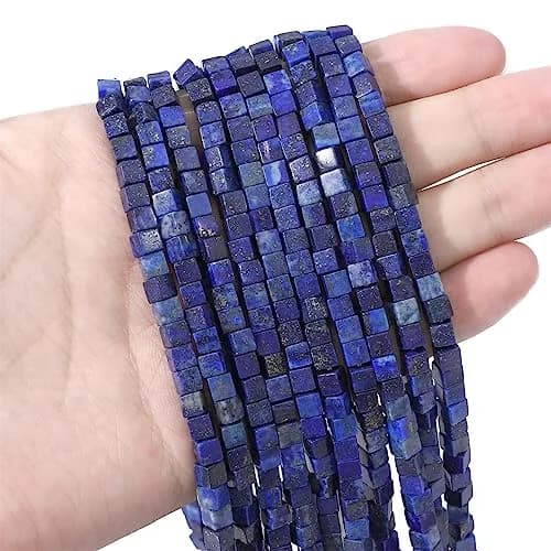 Beadia Natural Lapis Lazuli Beads 4x4mm | Unique Semi-Gemstone Jewelry Beads thumbnail 2