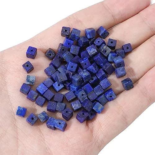Beadia Natural Lapis Lazuli Beads 4x4mm | Unique Semi-Gemstone Jewelry Beads thumbnail 3