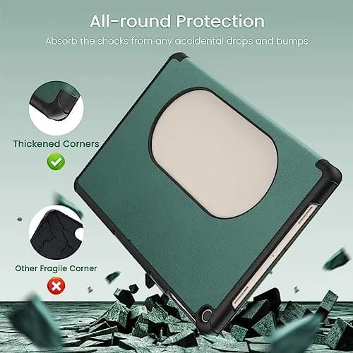 MoKo Dark Green Trifold Stand Case for Google Pixel Tablet 11 inch 2023 | Slim PU Leather TPU Back Full Protector thumbnail 5