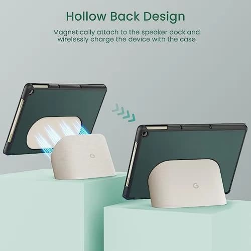 MoKo Dark Green Trifold Stand Case for Google Pixel Tablet 11 inch 2023 | Slim PU Leather TPU Back Full Protector thumbnail 6