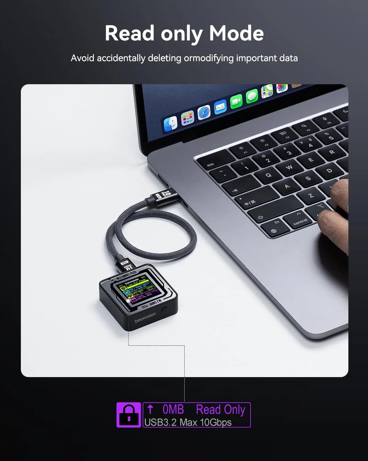 DockCase Pocket M.2 2230 NVMe SSD Enclosure Black | USB 3.2 Gen 2 10Gbps with 3s PLP - view 5