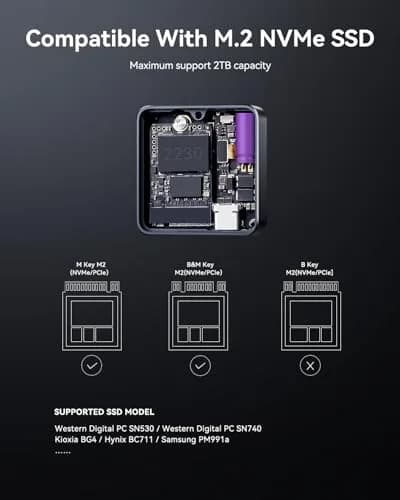 DockCase Pocket M.2 2230 NVMe SSD Enclosure Black | USB 3.2 Gen 2 10Gbps with 3s PLP thumbnail 7