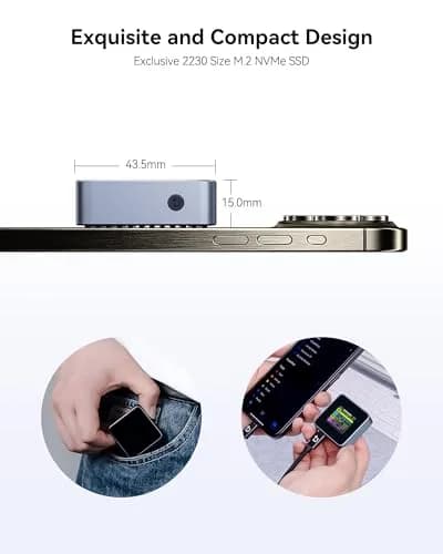 DockCase Pocket M.2 2230 NVMe SSD Enclosure 2230mm (8.7mm) | Power Loss Protection for Data Safety thumbnail 4