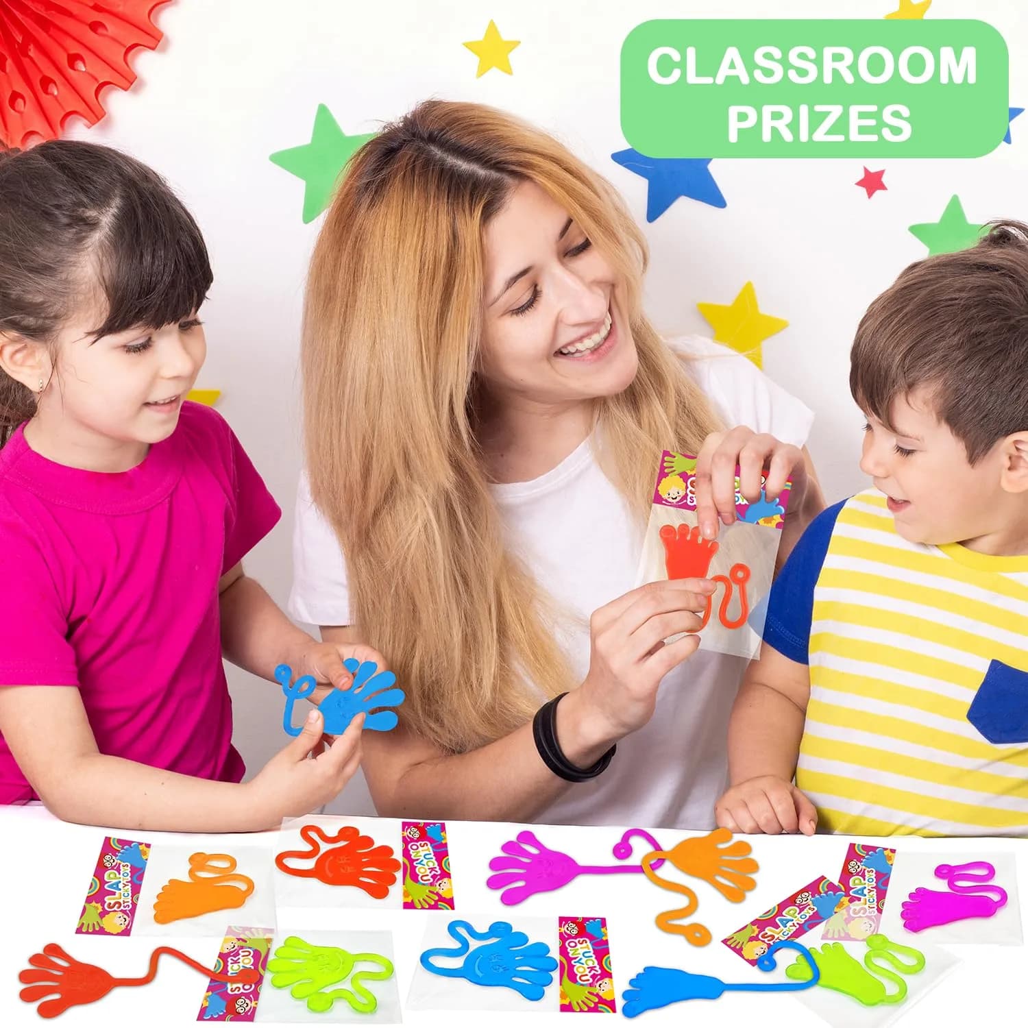Leetous Sticky Hands Bulk Party Favors Toy Gifts for Kids (100 PCS) - 20 Pack | Individually Wrapped Non-Candy Treats - view 6