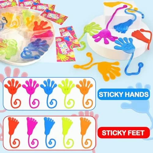 Leetous Sticky Hands Bulk Party Favors Toy Gifts for Kids (100 PCS) - 20 Pack | Individually Wrapped Non-Candy Treats - view 2