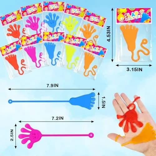 Leetous Sticky Hands Bulk Party Favors Toy Gifts for Kids (100 PCS) - 20 Pack | Individually Wrapped Non-Candy Treats - view 4