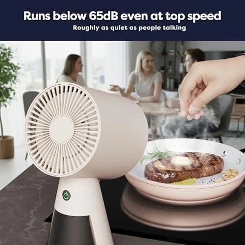 CIARRA Portable Range Hood Ivory 15.7cm (6.18in) | 2-Speed Desktop Kitchen Exhaust Fan with Triple-Layer Filtration thumbnail 4