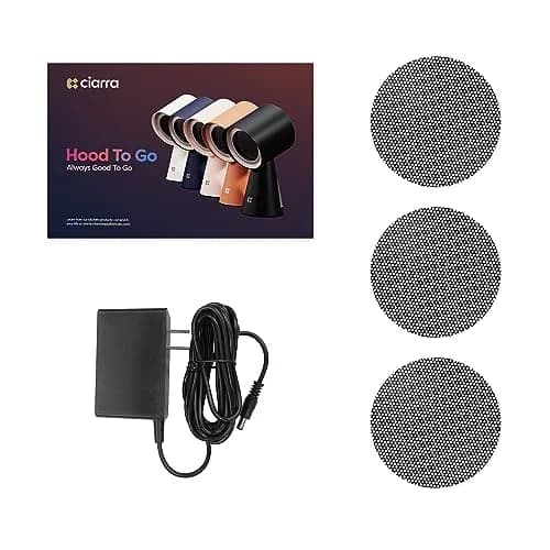 CIARRA Portable Range Hood Ivory 15.7cm (6.18in) | 2-Speed Desktop Kitchen Exhaust Fan with Triple-Layer Filtration thumbnail 9