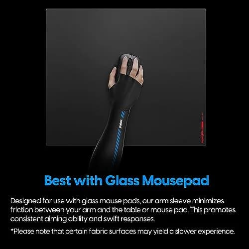 Pulsar Gaming Gears Finger Long Gaming Arm Sleeve, Large, Black | Reduces Friction for Consistent Aim thumbnail 4