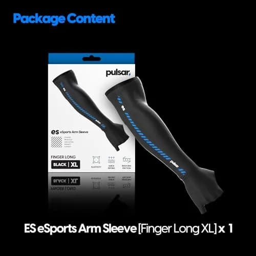 Pulsar Gaming Gears Finger Long Gaming Arm Sleeve, Large, Black | Reduces Friction for Consistent Aim thumbnail 9