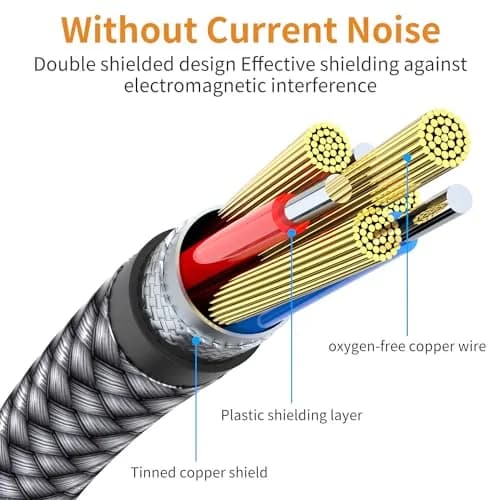 MCSPER 2-Pack 3.5mm to 2.5mm Aux Audio Cable (5FT) | Nylon Braided, Gold-Plated Connectors thumbnail 6