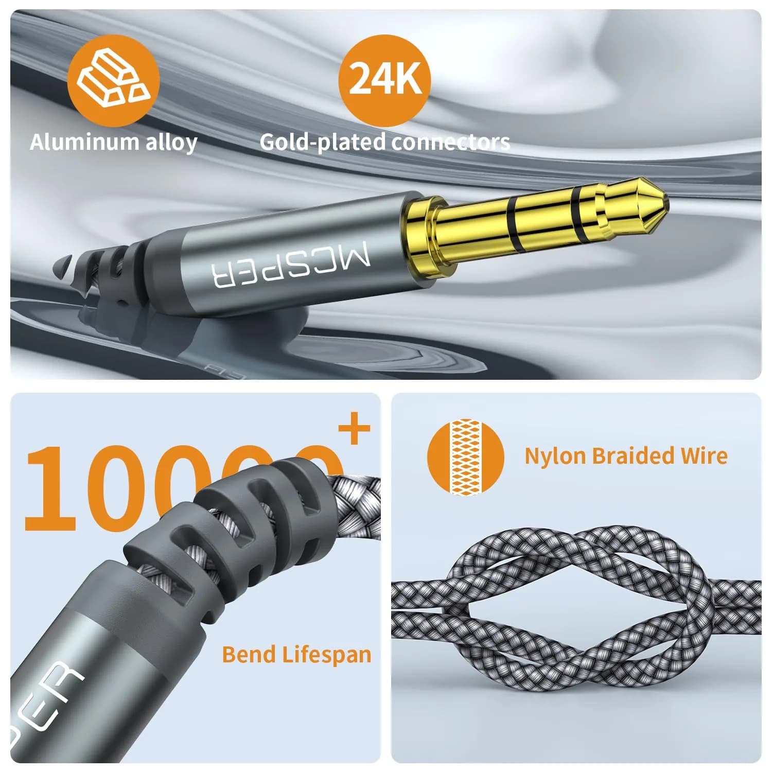 MCSPER 3.5mm to 2.5mm Aux Audio Cable 1.5m (5FT) | High Fidelity Audio Transmission - view 5