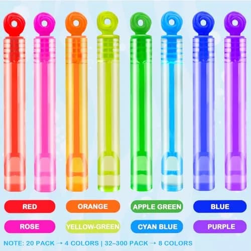 Leetous 32 Pack Mini Bubble Wands for Kids | Rainbow Colors, Non-Toxic | ASTM-Tested Party Favors thumbnail 4