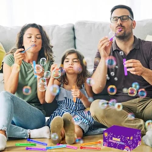 Leetous 32 Pack Mini Bubble Wands for Kids | Rainbow Colors, Non-Toxic | ASTM-Tested Party Favors thumbnail 6