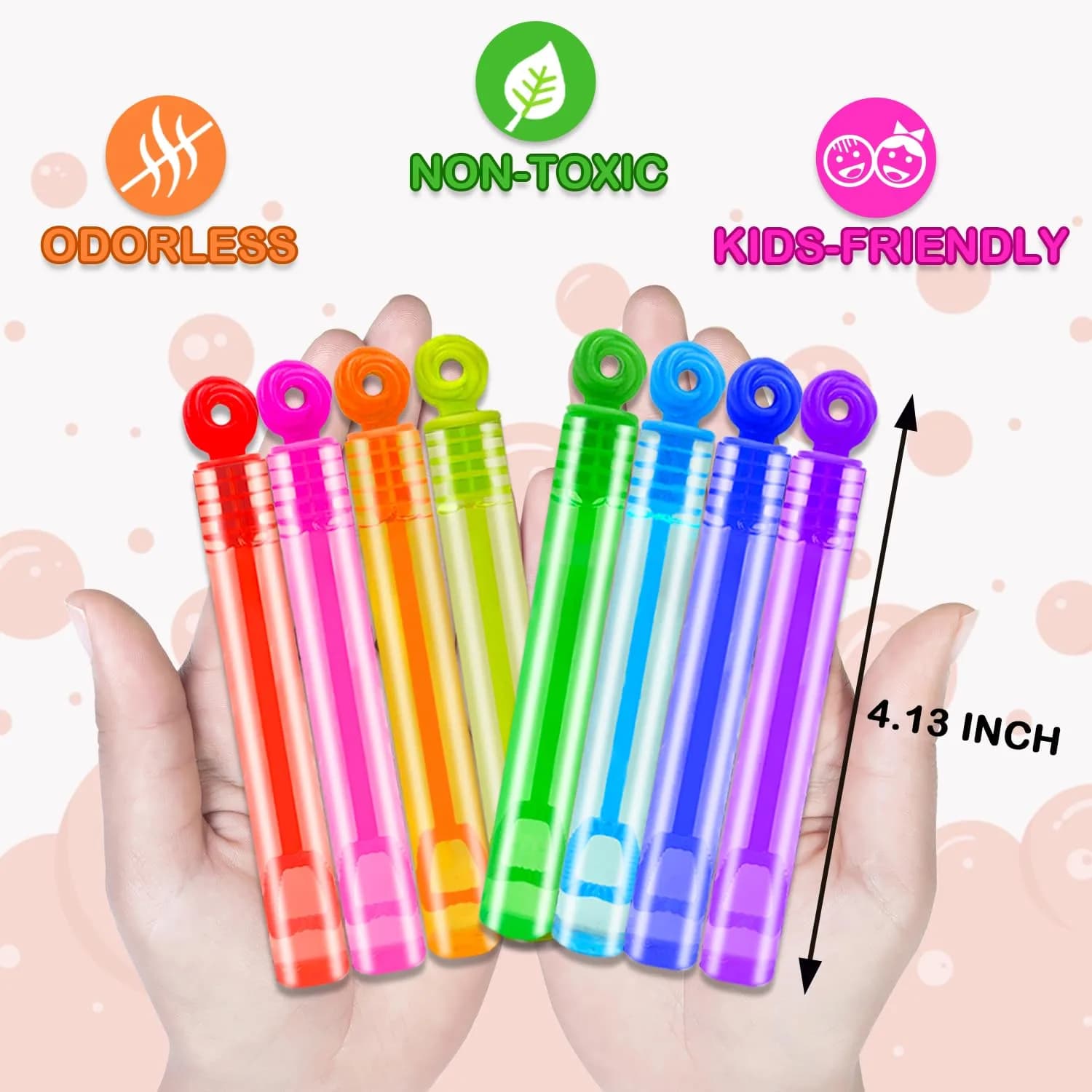 Leetous Mini Bubble Wands 32 Pack | Rainbow Colors, Donut Design, 10.6 cm (4.2 Inches) - view 2