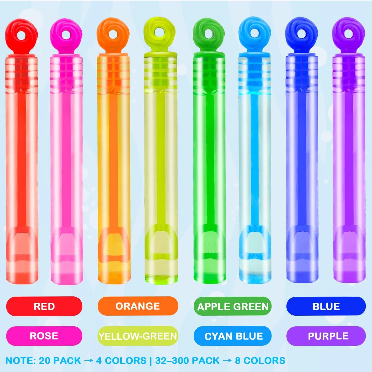 Leetous Mini Bubble Wands 32 Pack | Rainbow Colors, Donut Design, 10.6 cm (4.2 Inches) - view 4