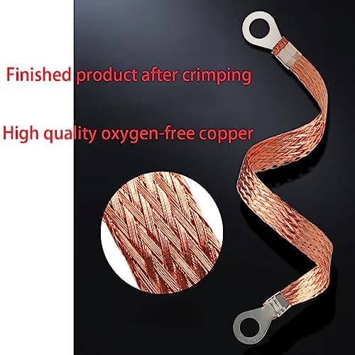 Euogeudel Flat Copper Braid Cable 5m (16.4ft) | Grounding Strap Wire for Electrical Circuits thumbnail 4