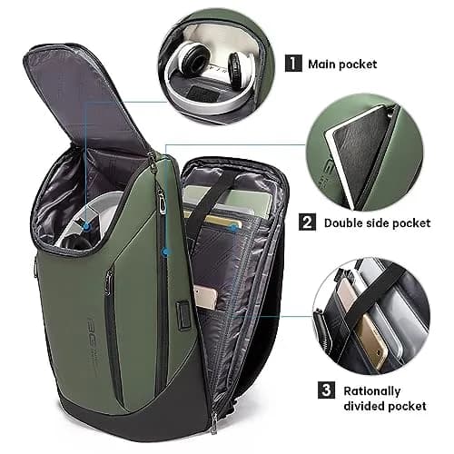 BANGE Business Waterproof Laptop Backpack 15.6" | Durable Travel & Business Bag with USB Port thumbnail 2