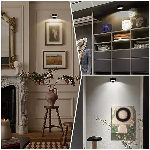Xuolder Battery Operated Picture Lights 3-Pack | Magnetic LED Puck Lights with Remote & Timer thumbnail 7