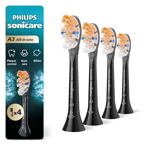 Philips Sonicare A3 All-in-One Brush Heads, 4-Pack (1 Year Supply) | 2000% More Plaque Removal thumbnail 1