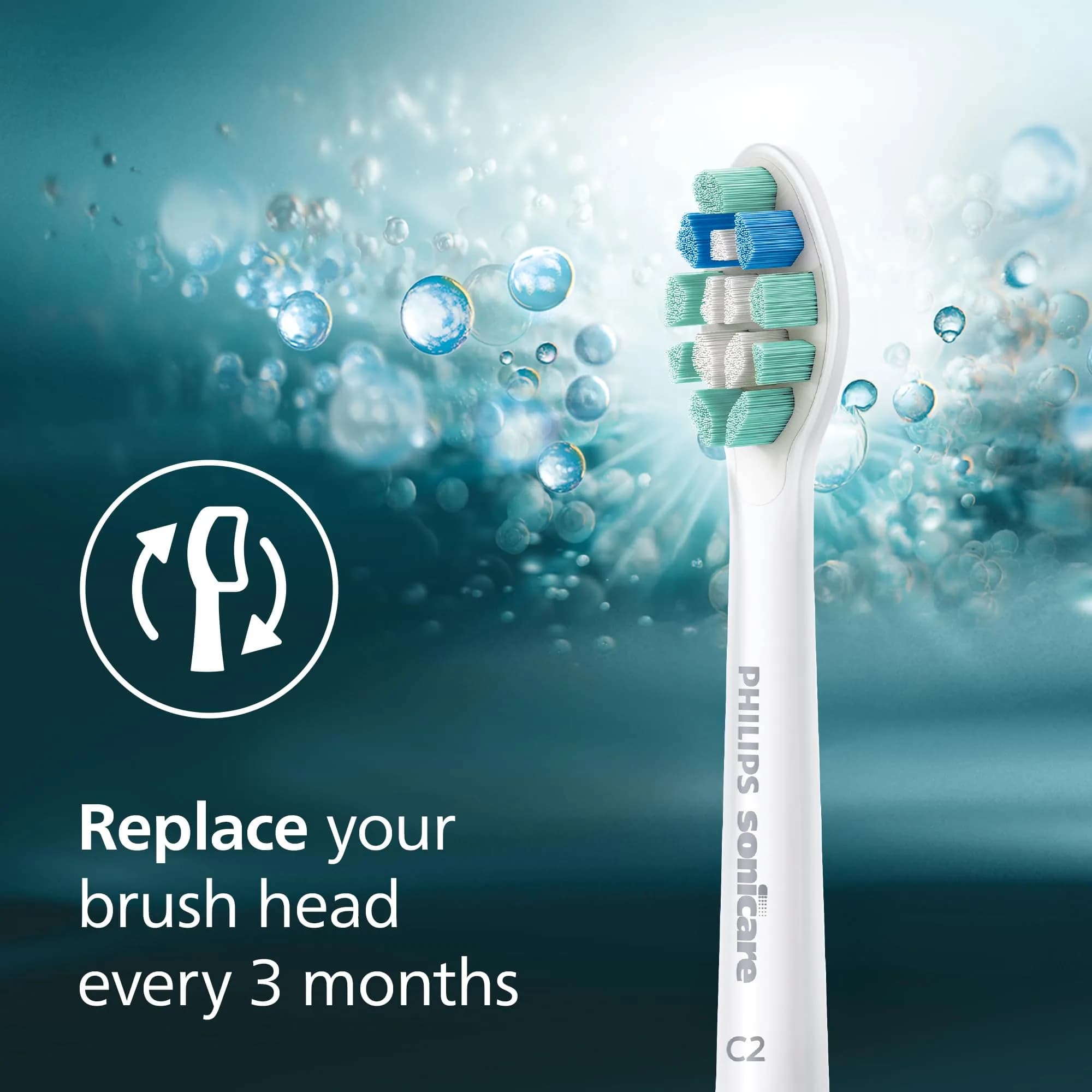 Philips Sonicare C2 Plaque Control Replacement Electric Toothbrush Heads, White, 4 Count | Dermatologist Tested - view 6
