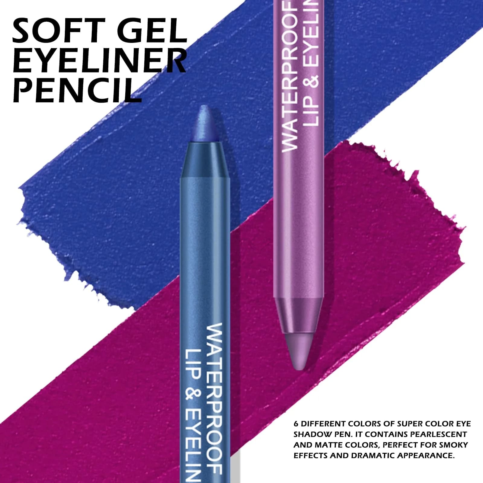 Ownest 6 Colors Eyeliner Gel Pencil Set B | Waterproof & Smudge-Proof for Professional Eye Makeup - view 6