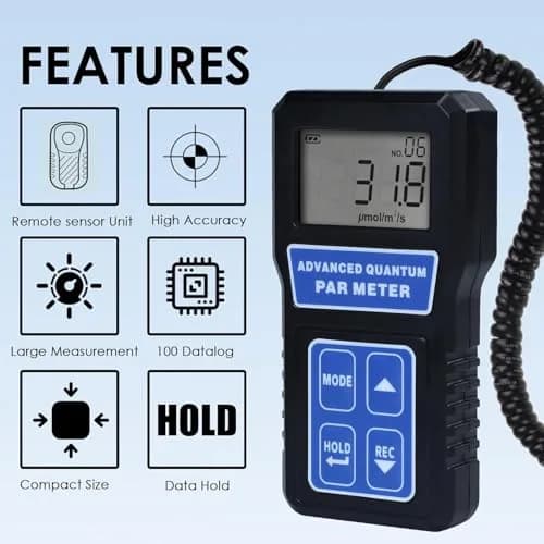 Landtek PAR Meter Quantum Par Meter for LED Grow Lights 400-700nm | Data Logging & Calibration (110-130 words) thumbnail 3