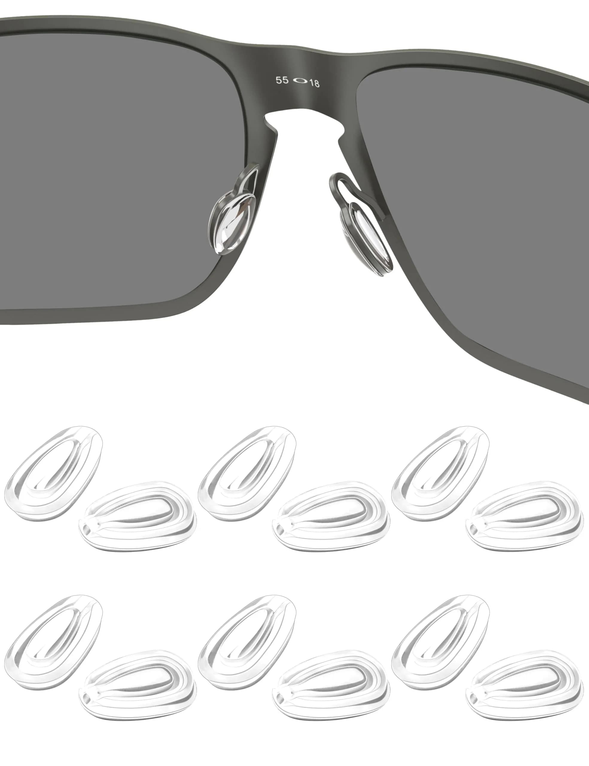 HILEEN Purple Replacement Nose Pads for Oakley Eyeglasses | 13mm x 8mm (0.51in x 0.31in) — Clear