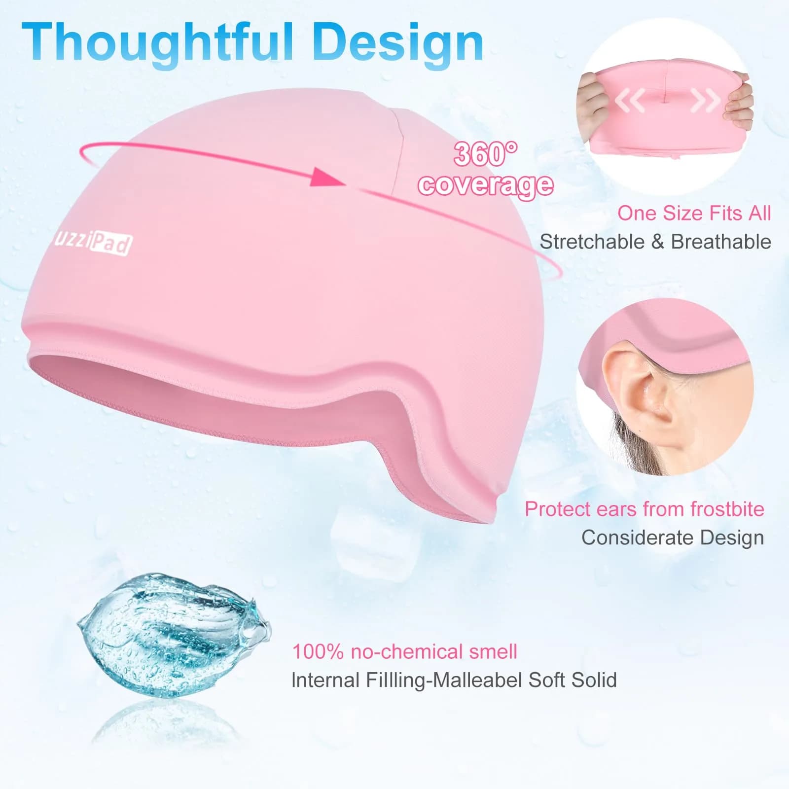 SUZZIPAD Pink Chemo Cooling Cap for Chemotherapy Care - Soothing Scalp Relief - view 4