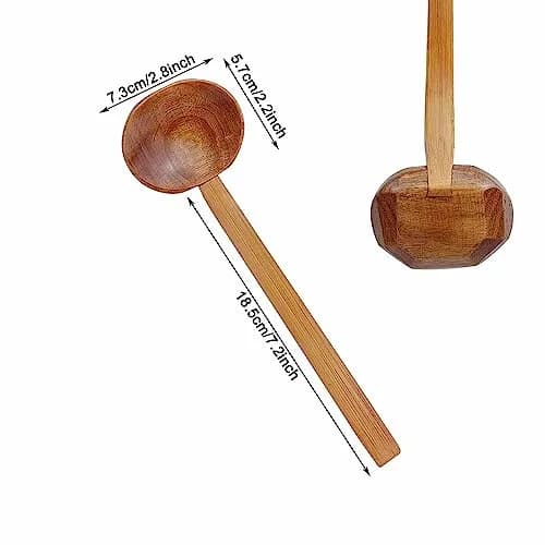 Auswalar Japanese Wooden Ramen Spoons with Long Handle, 22 cm (8.66 in) - Set of 4 thumbnail 2