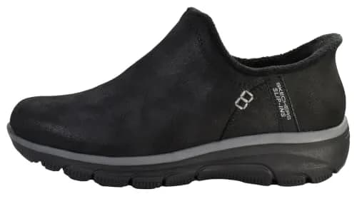 Skechers Women's Easy Going-Modern Hour Slip-In Ankle Boot, Black, 8.5 | Vegan Leather & Faux Fur Comfort thumbnail 7