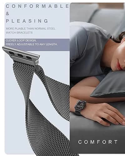 BRG Stainless Steel Loop for Apple Watch 38mm-49mm | Magnetic Clasp Replacement Band for Series Ultra SE 8 7 6 5 4 3 2 1 thumbnail 4